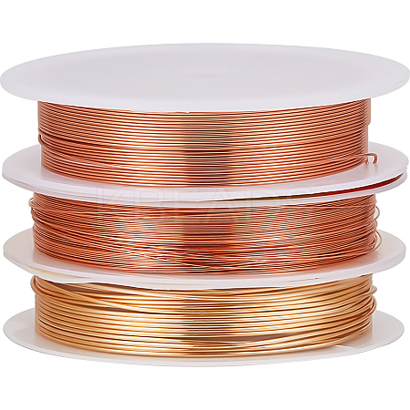 3Rolls 3 Styles Copper Jewelry Wire CWIR-BBC0001-05-1