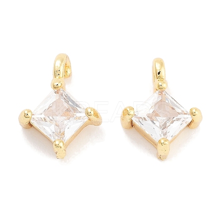 Brass with Cubic Zirconia Pendants KK-P271-41G-B-1