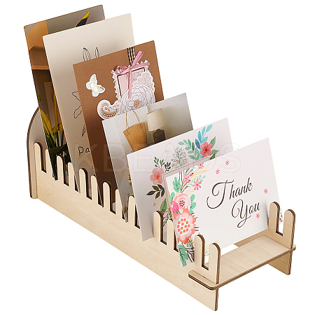 Hollow Bowknot Wooden Display Stands for Cards Holder ODIS-WH0031-03-1