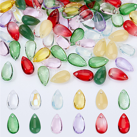 120Pcs 12 Colors Imitation Gemstone Glass Pendants GLAA-GA0001-49-1