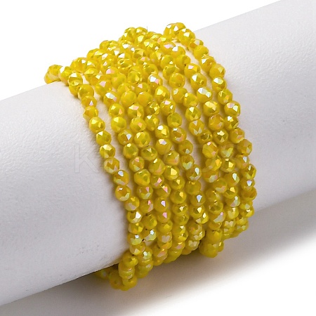 Transparent Electroplate Glass Beads Strands EGLA-H107-01A-B06-1