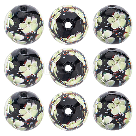 10Pcs Handmade Inner Flower Lampwork Beads LAMP-PA0001-02C-1