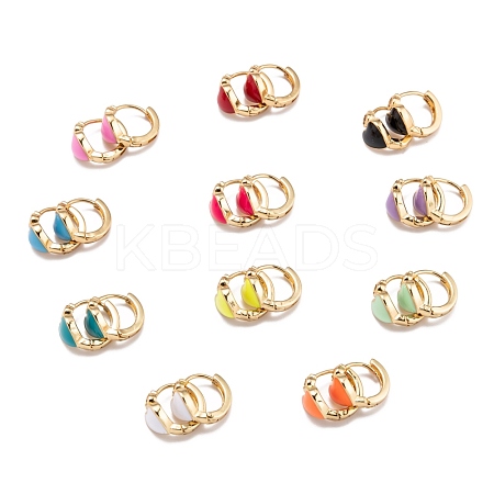 Brass Micro Pave Clear Cubic Zirconia Huggie Hoop Earrings EJEW-P187-A-1