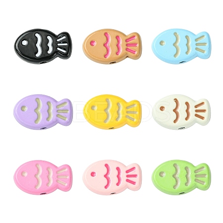 45Pcs 9 Colors Baking Paint Alloy Beads FIND-CJ0003-26-1