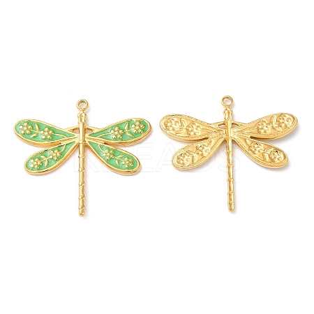 304 Stainless Steel Enamel Pendants STAS-K256-06G-02-1