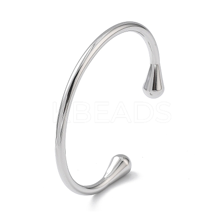 304 Stainless Steel Cuff Bangles for Women BJEW-Z078-12P-1