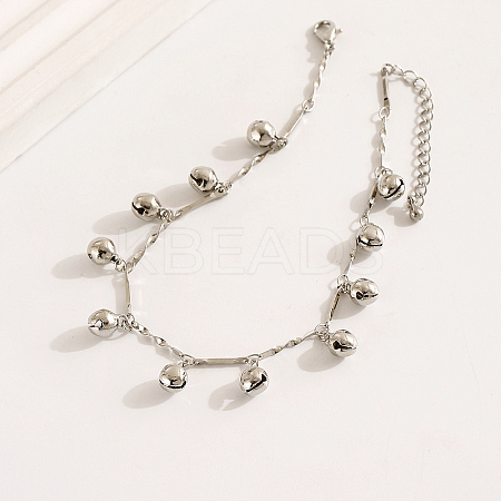Casual Brass Bell Charm Bracelets for Women KZ9696-1