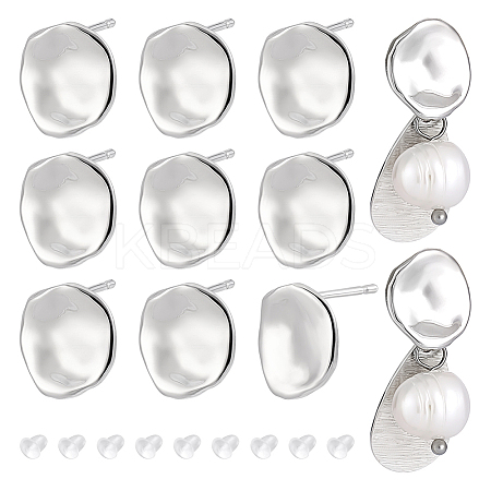 Brass Stud Earring Findings KK-BC0015-73-1