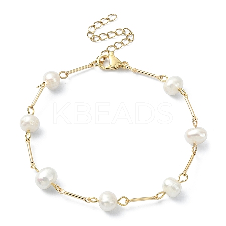 Natural Pearl Beaded Bracelets for Women BJEW-TA00421-1
