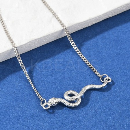 925 Sterling Silver Link Bracelets BJEW-D320-01P-1