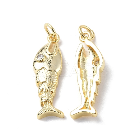 Rack Plating Brass Micro Pave Cubic Zirconia Pendants KK-F845-16G-1