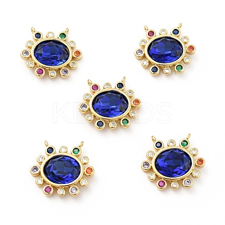 Brass Cubic Zirconia Pendants KK-G419-04G-01-1