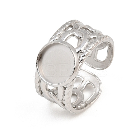 304 Stainless Steel Cuff Ring Components SA-CBA82C8-01B-P-1