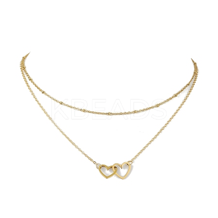 Stainless Steel Heart Pendant Necklaces for Women NJEW-JN04735-01-1