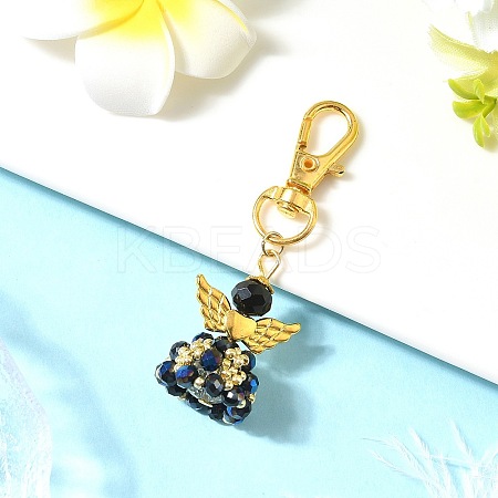 Angel Glass & Alloy Pendant Decorations HJEW-MZ00360-01-1
