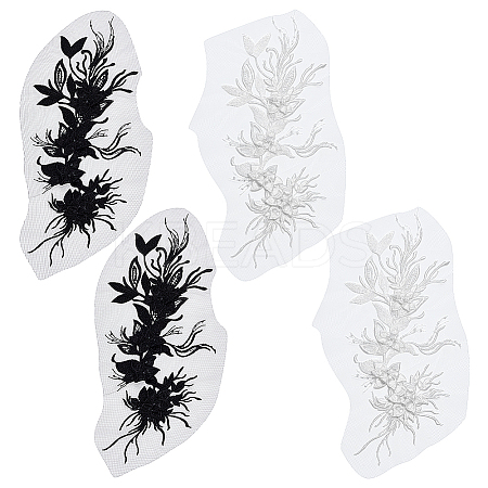 4Pcs 2 Colors Lace Embroidery Sewing Fiber DIY-FG0008-45A-1
