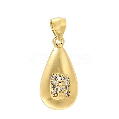 Rack Plating Brass Micro Pave Cubic Zirconia Pendants KK-L226-102G-R-1