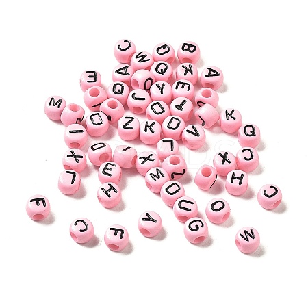 Opaque Acrylic Beads OACR-R005-02B-1