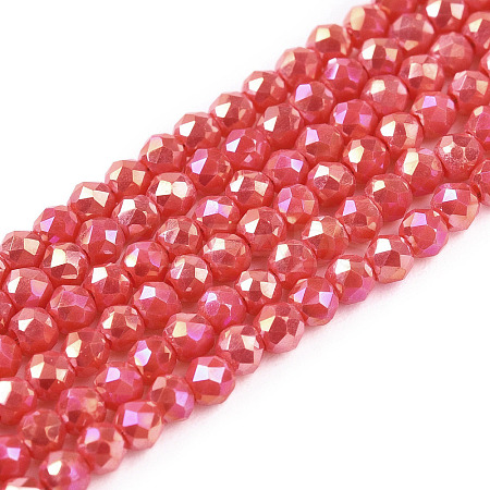 Transparent Electroplate Glass Beads Strands EGLA-H107-01A-B04-1