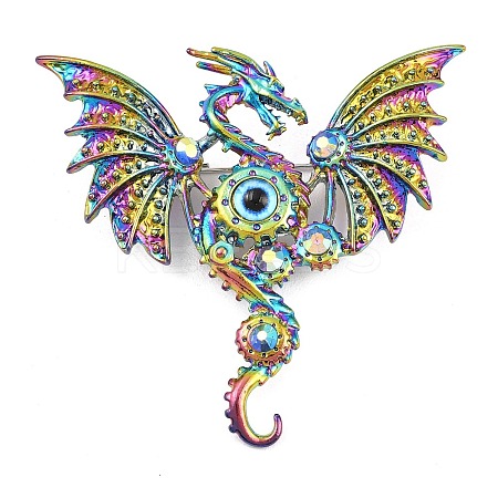 Dragon with Evil Eye Alloy Rhinestone with Plastic Lapel Pins for Backpack Clothes LS-JEWB-G043-02C-1