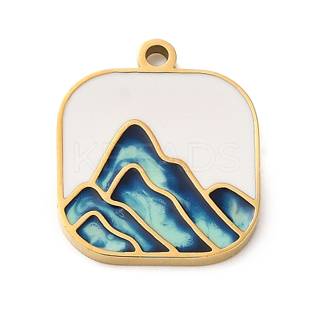 Ion Plating(IP) 304 Stainless Steel Enamel Pendants X-STAS-Q301-13G-1