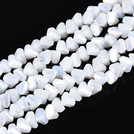 Electroplate Opaque Glass Beads Strands X-GLAA-N022-4mm-03-1