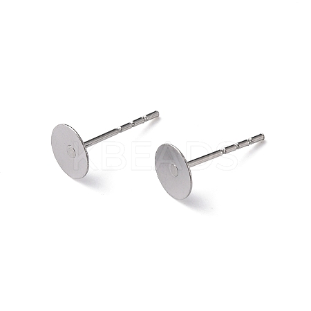Tarnish Resistant 316 Surgical Stainless Steel Flat Round Blank Peg Stud Earring Settings LS-X-STAS-R073-02-1