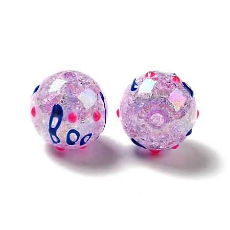 AB Color Transparent Crackle Acrylic Round Beads LS-OACR-A013-04C-1