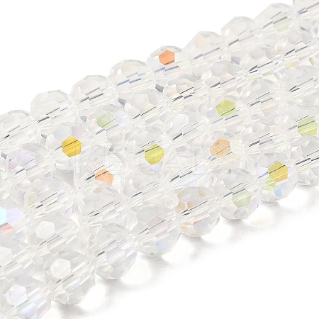 Electroplate Transparent Glass Beads Strands X-EGLA-A035-T10mm-L19-1