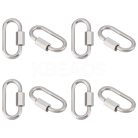 304 Stainless Steel Screw Carabiner Lock Charms STAS-UN0050-89P-1