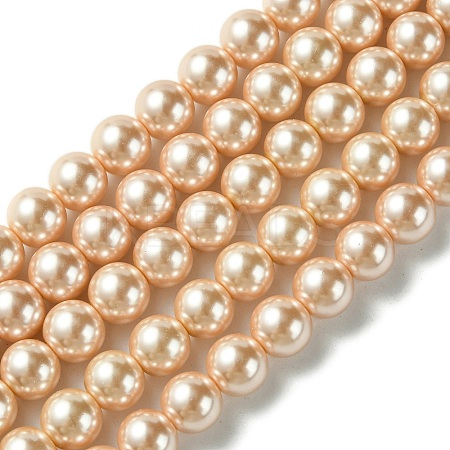 Eco-Friendly Dyed  Glass Pearl Round Beads Strands HY-A002-8mm-RB092-1