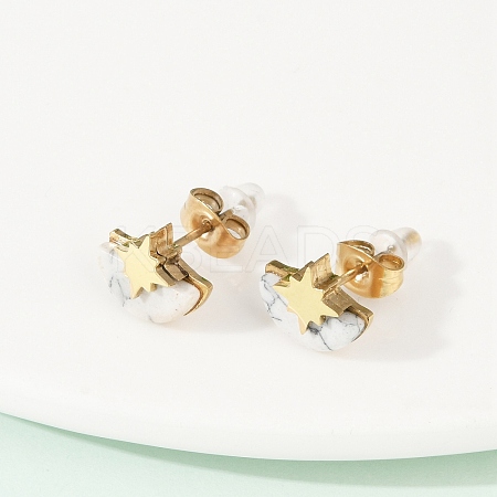 304 Stainless Steel Stud Earrings EJEW-Z089-37B-G-1