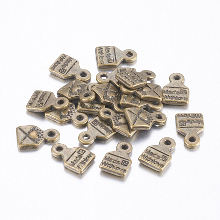 Tibetan Style Alloy Envelope Carved Heart and Word Made with Love Charms for Gift Making X-MLF0643Y-1