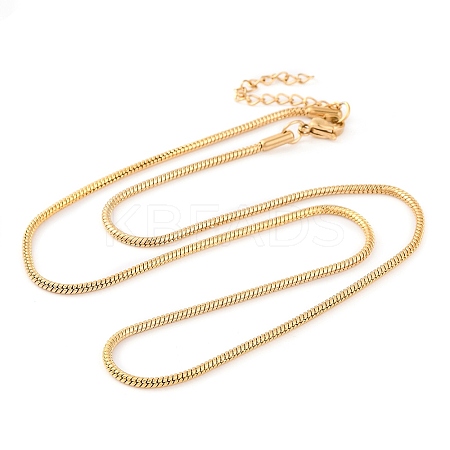 201 Stainless Steel Round Snake Chain Necklaces for Women LS-NJEW-G140-06D-G-1-1