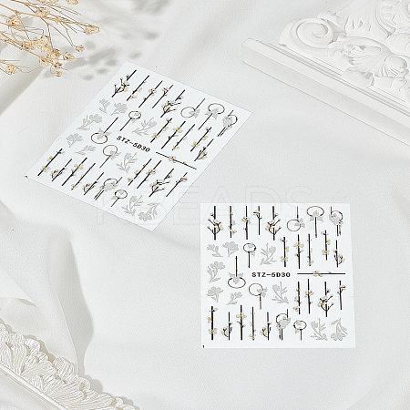 PET 5D Embossed Nail Art Stickers AJEW-WH0816-215-1