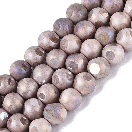 Ombre Effect Dyed Electroplate Opaque Glass Beads Strands EGLA-Q130-01A-03-1