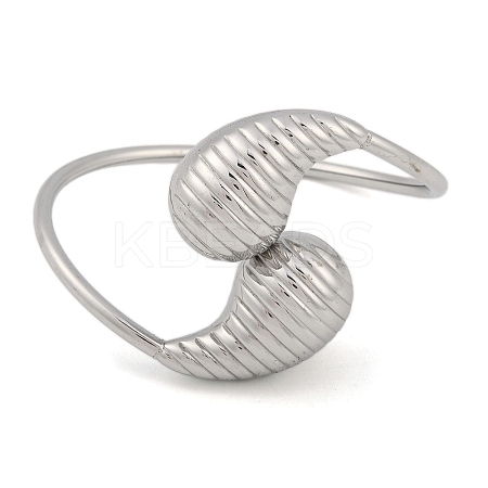 Non-Tarnish 304 Stainless Steel Grooved Teardrop Bangles BJEW-M042-02P-1