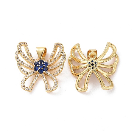 Brass Micro Pave Cubic Zirconia Pendants ZIRC-I063-43G-01-1