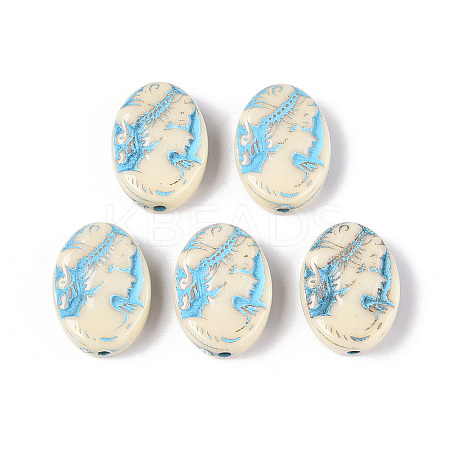 Painted Opaque Acrylic Beads OACR-T029-02N-1