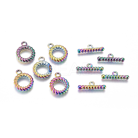 Ion Plating(IP) 304 Stainless Steel Toggle Clasps LS-STAS-F241-08-M-1