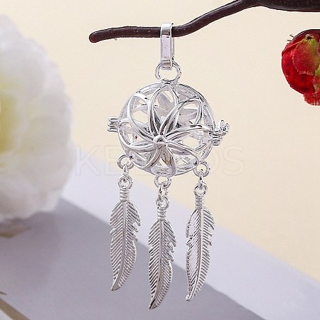 Brass Hollow Bead Cage Pendants PW-WG52822-10-1