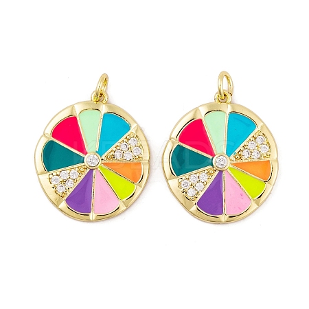 Brass Micro Pave Cubic Zirconia Pendants KK-E108-15G-1