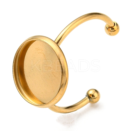 Ion Plating(IP) 304 Stainless Steel Open Cuff Ring Findings STAS-H215-01C-G-1