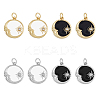 8Pcs 4 Colors Rack Plating Brass Micro Pave Cubic Zirconia Pendants ZIRC-DC0001-12-1