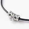 Adjustable Cowhide Leather Cord Pendant Necklaces NJEW-JN01487-2