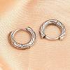 316 Surgical Stainless Textured Hoop Earrings EJEW-C160-10C-AS-5