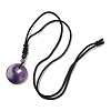 Natural Amethyst Pendant Necklaces NJEW-E149-06A-1