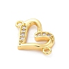 Brass Micro Pave Cubic Zirconia Connector Charms KK-S510-37G-01-2
