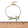 304 Stainless Steel Enamel & Crystal Rhinestone Link Bracelets for Women LS-BJEW-G763-01G-3