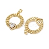 Brass Micro Pave Cubic Zirconia Pendants KK-I358-068G-05-2